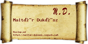 Maltár Dukász névjegykártya
